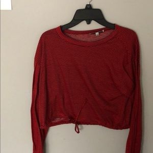 Super cute black and red striped top